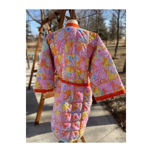 OOAK Vintage Boho Quilted Patchwork Housecoat - Picture 14 of 15